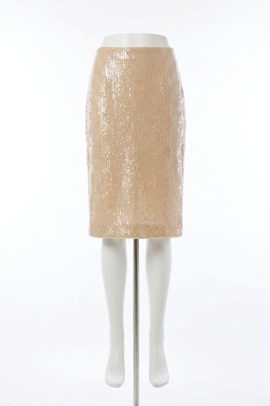 NEW MILLY adley sequin skirt in gold